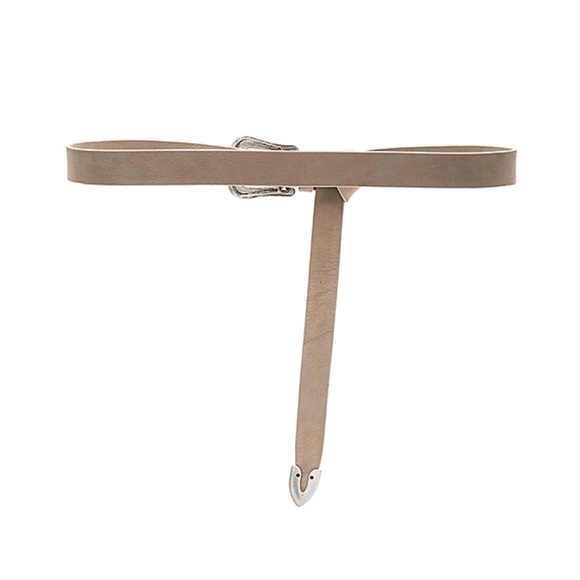 NWT B-Low The Belt | 7FAM ‘Taos Mini’ Nubuck Belt • light taupe, silver • size M